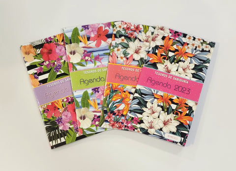 2023 Planificador - Tesoros de Sabiduría - flores tropicales - fucsia