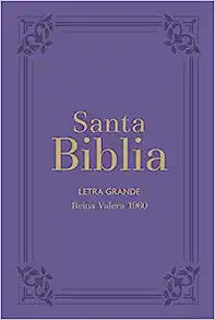 Biblia RVR 1960 Letra Grande Tamaño Manual Lila con Cierre con Índice