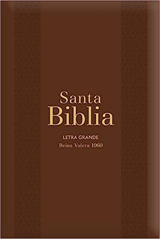 Biblia RVR 1960 Letra Grande Tamaño Manual Marrón con Cierre con Índice