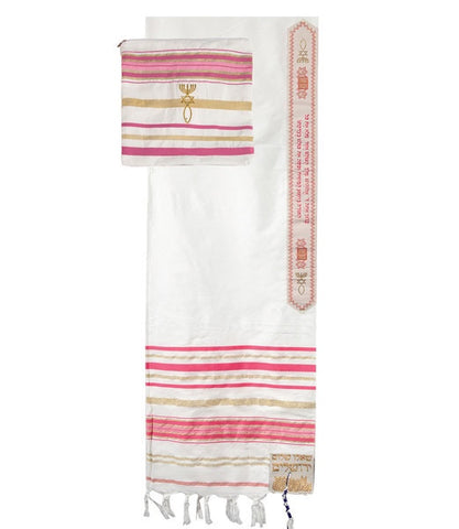 (Tallit) Pink prayer shawl & bag