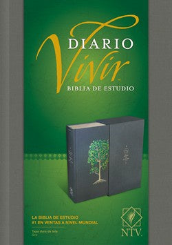 Biblia de estudio del diario vivir NTV- Tapa Dura Gris- Arbol