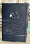 Biblia Tamaño Manual Letra Grande RVR1960 - Azul Marino/ Geométrico