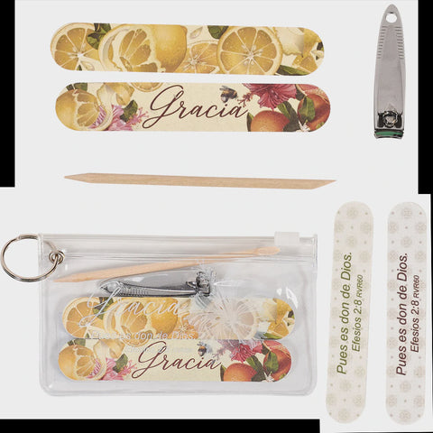 Spanish 5 Piece Nail Care Kit- Amazing Grace for a Woman's Heart