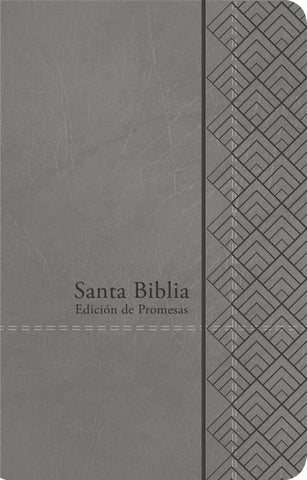 Santa Biblia de Promesas Reina-Valera 1960 / Tamaño Manual / Letra Grande / Piel Especial con Índice y Cierre / Gris