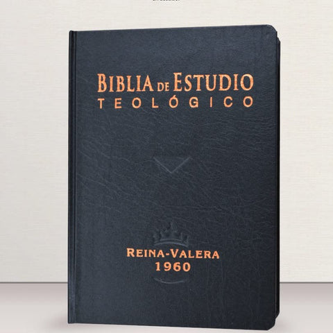 Biblia de Estudio Teologico RVR1960 - Tapa dura negra, canto bronce, índice