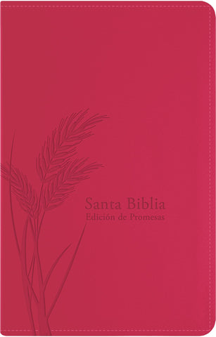 Santa Biblia de Promesas Reina-Valera 1960 / Tamaño Manual / Letra Grande / Piel Especial con Índice / Fucsia