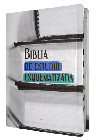 Biblia de Estudio Esquematizada RVR1960 Tapa imitación cuero colores, canto plateado