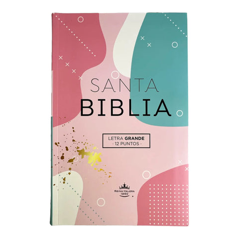 Biblia Reina Valera 1960 tamaño manual Letra Grande 12 puntos. Versículos seguidos. Tapa flex multicolor