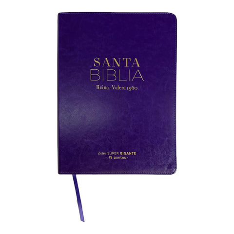 Biblia Reina Valera 1960, Letra Súper Gigante 19 puntos. Imitación Piel lila. Colección Clásica.