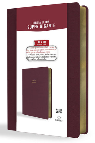 Biblia Reina Valera letra súper gigante, símil piel vinotinto