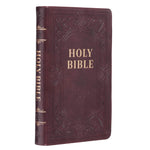 KJV Holy Bible, Standard Bible - Brown Faux Leather Bible w/Ribbon Marker and Thumb Index, Red Letter Edition, King James Version