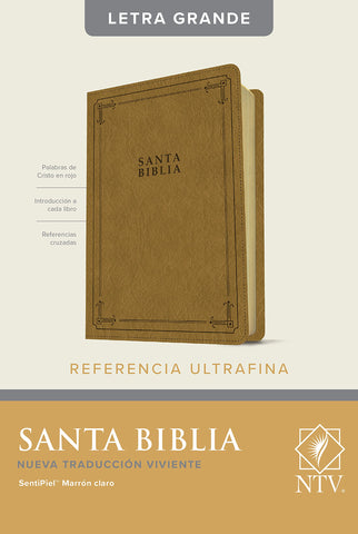 Santa Biblia NTV,  Marrón Claro, Imitación Piel, Edición de referencia ultrafina, letra grande