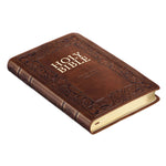 KJV Holy Bible, Standard Bible - Brown Faux Leather Bible w/Ribbon Marker and Thumb Index, Red Letter Edition, King James Version