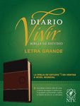 Biblia de estudio del diario vivir NTV, letra grande (SentiPiel, Café/Café claro, Índice, Letra Roja)