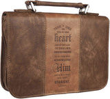Cover de Biblia Mediano- "Trust In The Lord Two-Tone Brown Classic Faux Leather- Proverbs 3:5"