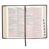 KJV Holy Bible, Standard Bible - Brown Faux Leather Bible w/Ribbon Marker and Thumb Index, Red Letter Edition, King James Version