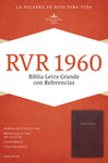 RVR 1960 Biblia Letra Grande con Referencias,Vino imitación piel con índice