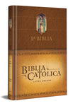 La Biblia Católica: Edición letra grande. Tapa dura, marron, con Virgen de Guadalupe en cubierta