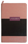 Biblia RVR60czti LG Classic Abba Rosa Café con cierre/índice