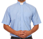 Camisa Clerical Azul Claro