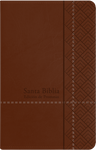 SANTA BIBLIA DE PROMESAS REINA VALERA 1960- TAMAÑO MANUAL, LETRA GRANDE, CAFÉ CON CREMAYERA E ÍNDICE