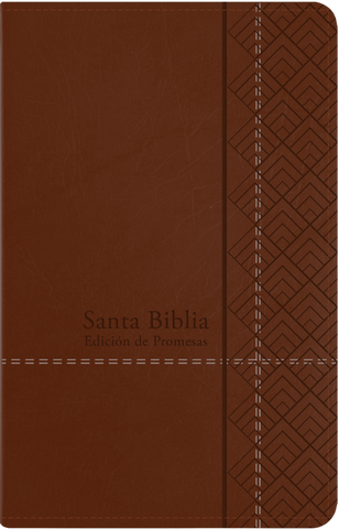 SANTA BIBLIA DE PROMESAS REINA VALERA 1960- TAMAÑO MANUAL, LETRA GRANDE, CAFÉ CON CREMAYERA