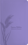 SANTA BIBLIA DE PROMESAS REINA VALERA 1960- TAMAÑO MANUAL, LETRA GRANDE, LAVANDA CON CIERRE E ÍNDICE