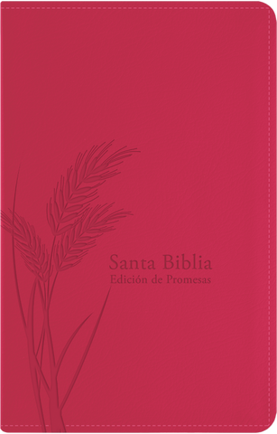 SANTA BIBLIA DE PROMESAS REINA VALERA 1960- TAMAÑO MANUAL, LETRA GRANDE, FUCSIA CON CREMAYERA