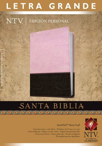 Santa Biblia NTV, Edición personal, letra grande (Letra Roja, SentiPiel, Rosa/Café, Índice)