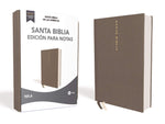 NBLA Santa Biblia Edición para Notas, Tapa Dura/Tela, Gris, Letra Roja