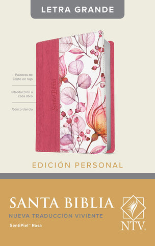 Santa Biblia NTV, Edición personal, letra grande (Letra Roja, SentiPiel, Rosa)