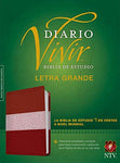 Biblia de estudio del diario vivir NTV, letra grande (Letra Roja, SentiPiel, Vino tinto/Rosa)