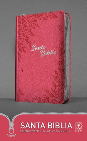 Santa Biblia NTV, Edición zíper, Flores rosa