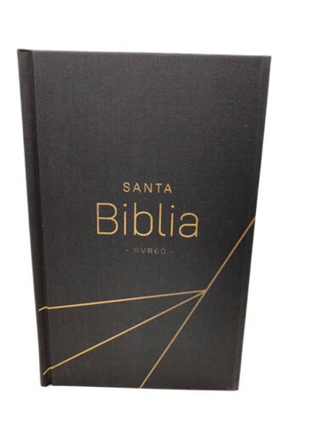 Biblia Reina Valera 1960 tamaño manual Letra Grande 12 puntos. Versículos seguidos. Tela sobre tapa dura. Diseño Negro moderno con índice